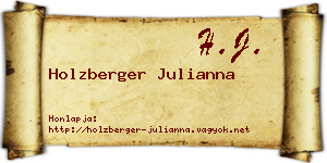 Holzberger Julianna névjegykártya